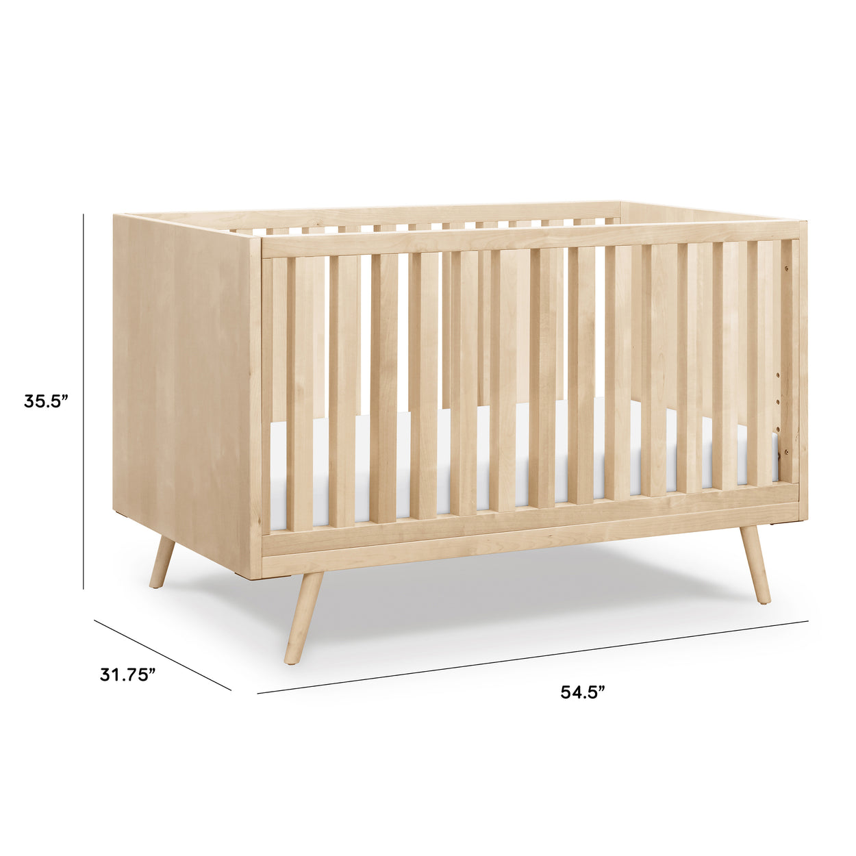 US0310BR,Nifty Timber 3-In-1 Crib in Natural Birch